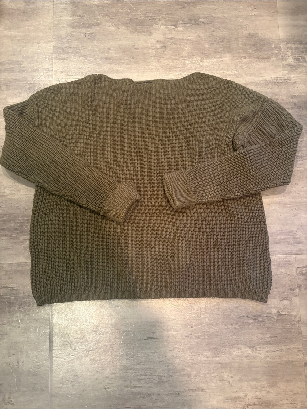 Women’s Olive Green Chunky Knit Sweater